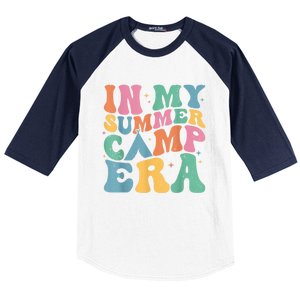 Groovy In My Summer Camp Era Retro Summer Camper Baseball Sleeve Shirt