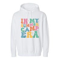 Groovy In My Summer Camp Era Retro Summer Camper Garment-Dyed Fleece Hoodie