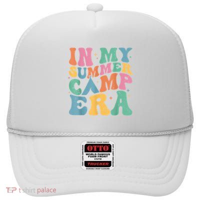 Groovy In My Summer Camp Era Retro Summer Camper High Crown Mesh Back Trucker Hat