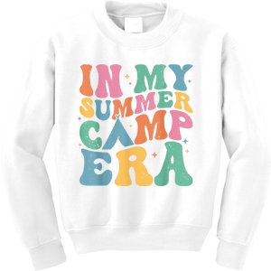 Groovy In My Summer Camp Era Retro Summer Camper Kids Sweatshirt