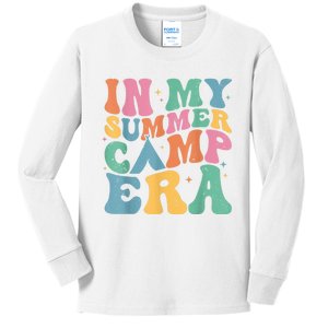 Groovy In My Summer Camp Era Retro Summer Camper Kids Long Sleeve Shirt