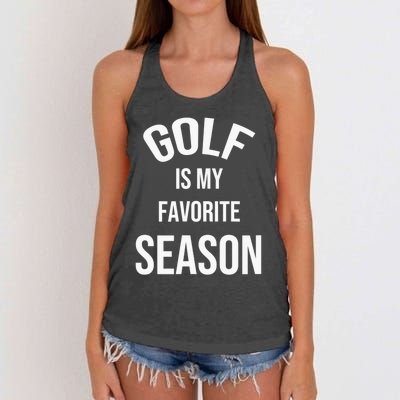 Golf Is My Favorite Season Player Golfing Supporter Retro Women's Knotted Racerback Tank