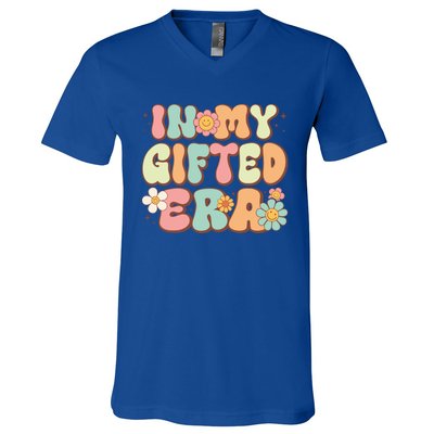 Groovy In My Gifted Era Matching Gifted Teacher Education Gift V-Neck T-Shirt