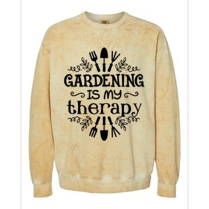 Gardening Is My Therapy Plant Lover Colorblast Crewneck Sweatshirt