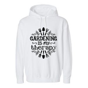 Gardening Is My Therapy Plant Lover Garment-Dyed Fleece Hoodie