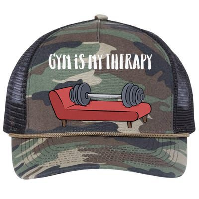 Gym Is My Therapy Funny Gym Retro Rope Trucker Hat Cap