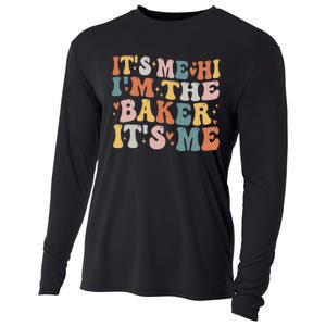 Groovy ItS Me Hi IM The Baker Cookie Baking Funny Baker Cooling Performance Long Sleeve Crew