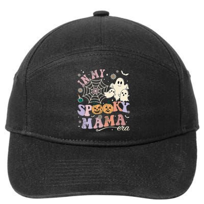 Groovy In My Spooky Mama Era Ghost Pumpkin Halloween Costume 7-Panel Snapback Hat