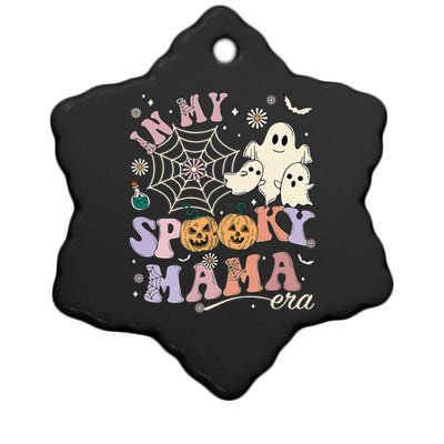 Groovy In My Spooky Mama Era Ghost Pumpkin Halloween Costume Ceramic Star Ornament