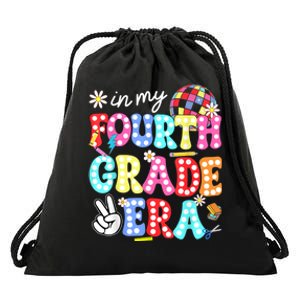 Groovy In My Fourth Grade Era First Day 4th Grade Teacher Drawstring Bag