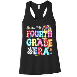 Groovy In My Fourth Grade Era First Day 4th Grade Teacher Women's Racerback Tank