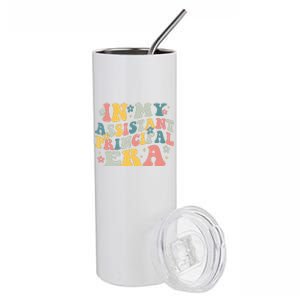 Groovy In My Assistant Principal Era Job Title School Worker Stainless Steel Tumbler