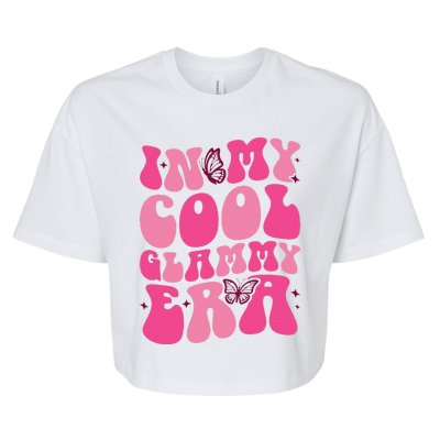 Groovy In My Cool Glammy Era Grandma Funny Retro Gifts Bella+Canvas Jersey Crop Tee