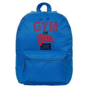 Gym Is My Happy Hour Gym Lovers Fitness Meaningful Gift 16 in Basic Backpack