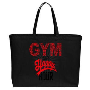 Gym Is My Happy Hour Gym Lovers Fitness Meaningful Gift Cotton Canvas Jumbo Tote