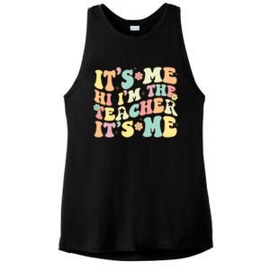 Groovy Its Me Hi Im The Teacher Its Me Funny Teacher Cute Gift Ladies PosiCharge Tri-Blend Wicking Tank