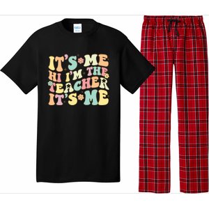 Groovy Its Me Hi Im The Teacher Its Me Funny Teacher Cute Gift Pajama Set