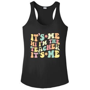 Groovy Its Me Hi Im The Teacher Its Me Funny Teacher Cute Gift Ladies PosiCharge Competitor Racerback Tank