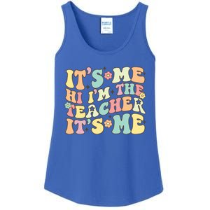 Groovy Its Me Hi Im The Teacher Its Me Funny Teacher Cute Gift Ladies Essential Tank