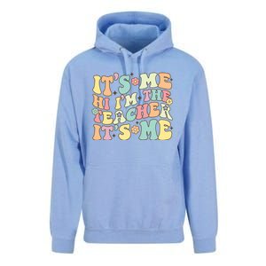 Groovy Its Me Hi Im The Teacher Its Me Funny Teacher Cute Gift Unisex Surf Hoodie