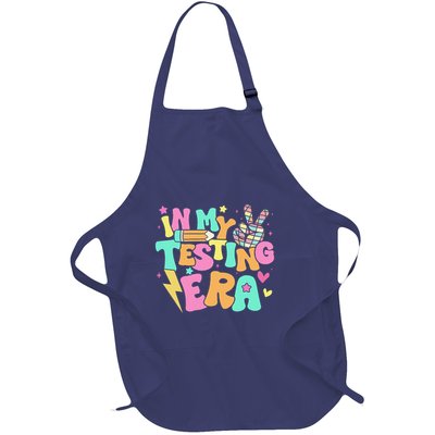 Groovy In My Testing Era Testing Day Teacher Test Day Full-Length Apron With Pockets