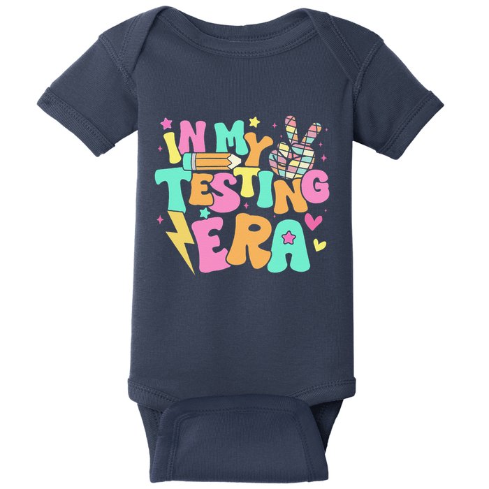 Groovy In My Testing Era Testing Day Teacher Test Day Baby Bodysuit
