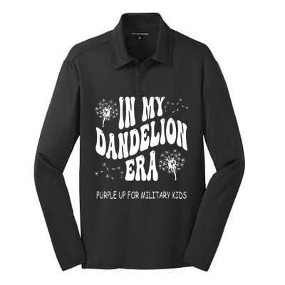 Groovy In My Dandelion Era Purple Up For Military Child Month Silk Touch Performance Long Sleeve Polo