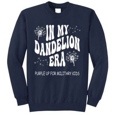 Groovy In My Dandelion Era Purple Up For Military Child Month Tall Sweatshirt