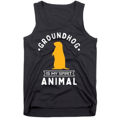 Groundhog Is My Spirit Animal Funny Woodchuck Tank Top