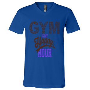 Gym Is My Happy Hour Gym Lovers Fitness Gift V-Neck T-Shirt