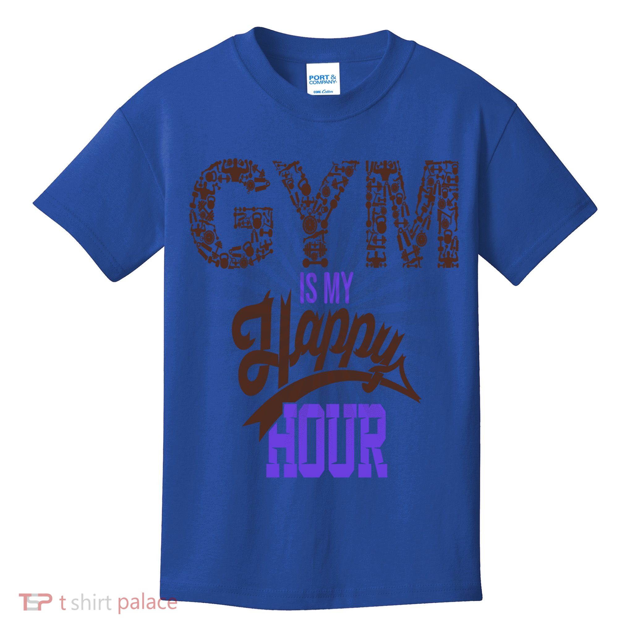 Gym Is My Happy Hour Gym Lovers Fitness Gift Kids T-Shirt
