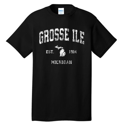 Grosse Ile Michigan MI Vintage Athletic Sports Design Tall T-Shirt