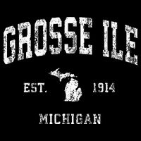 Grosse Ile Michigan MI Vintage Athletic Sports Design Bucket Hat