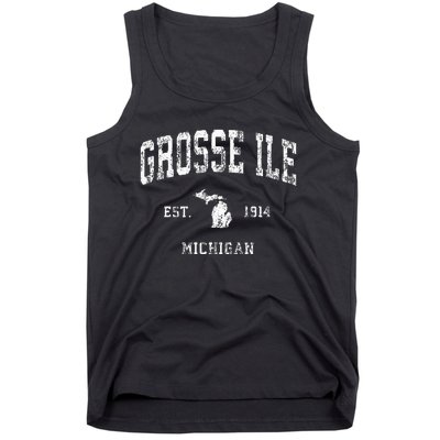 Grosse Ile Michigan MI Vintage Athletic Sports Design Tank Top