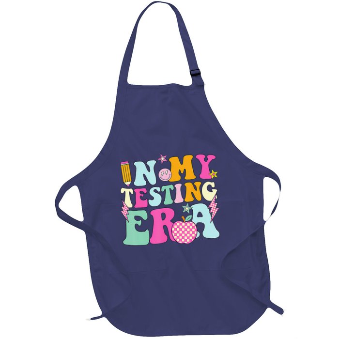Groovy In My Testing Era Testing Day Teacher Test Day Full-Length Apron With Pockets