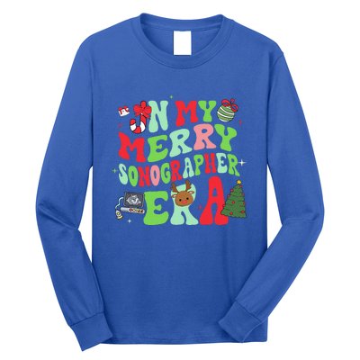 Groovy In My Merry Sonographer Era Funny Christmas  Long Sleeve Shirt