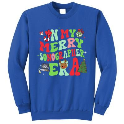 Groovy In My Merry Sonographer Era Funny Christmas  Sweatshirt