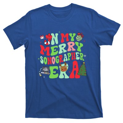 Groovy In My Merry Sonographer Era Funny Christmas  T-Shirt