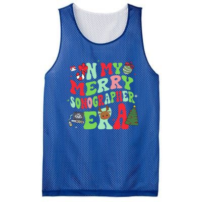 Groovy In My Merry Sonographer Era Funny Christmas  Mesh Reversible Basketball Jersey Tank