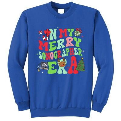 Groovy In My Merry Sonographer Era Funny Christmas  Tall Sweatshirt