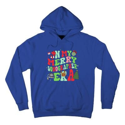 Groovy In My Merry Sonographer Era Funny Christmas  Tall Hoodie