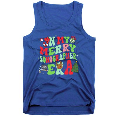 Groovy In My Merry Sonographer Era Funny Christmas  Tank Top