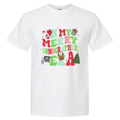 Groovy In My Merry Sonographer Era Funny Christmas  Garment-Dyed Heavyweight T-Shirt