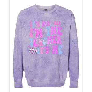 Groovy Its Me Hi Im The Teacher Its Me Teacher Life Colorblast Crewneck Sweatshirt