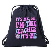 Groovy Its Me Hi Im The Teacher Its Me Teacher Life Drawstring Bag
