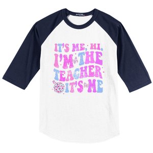 Groovy Its Me Hi Im The Teacher Its Me Teacher Life Baseball Sleeve Shirt