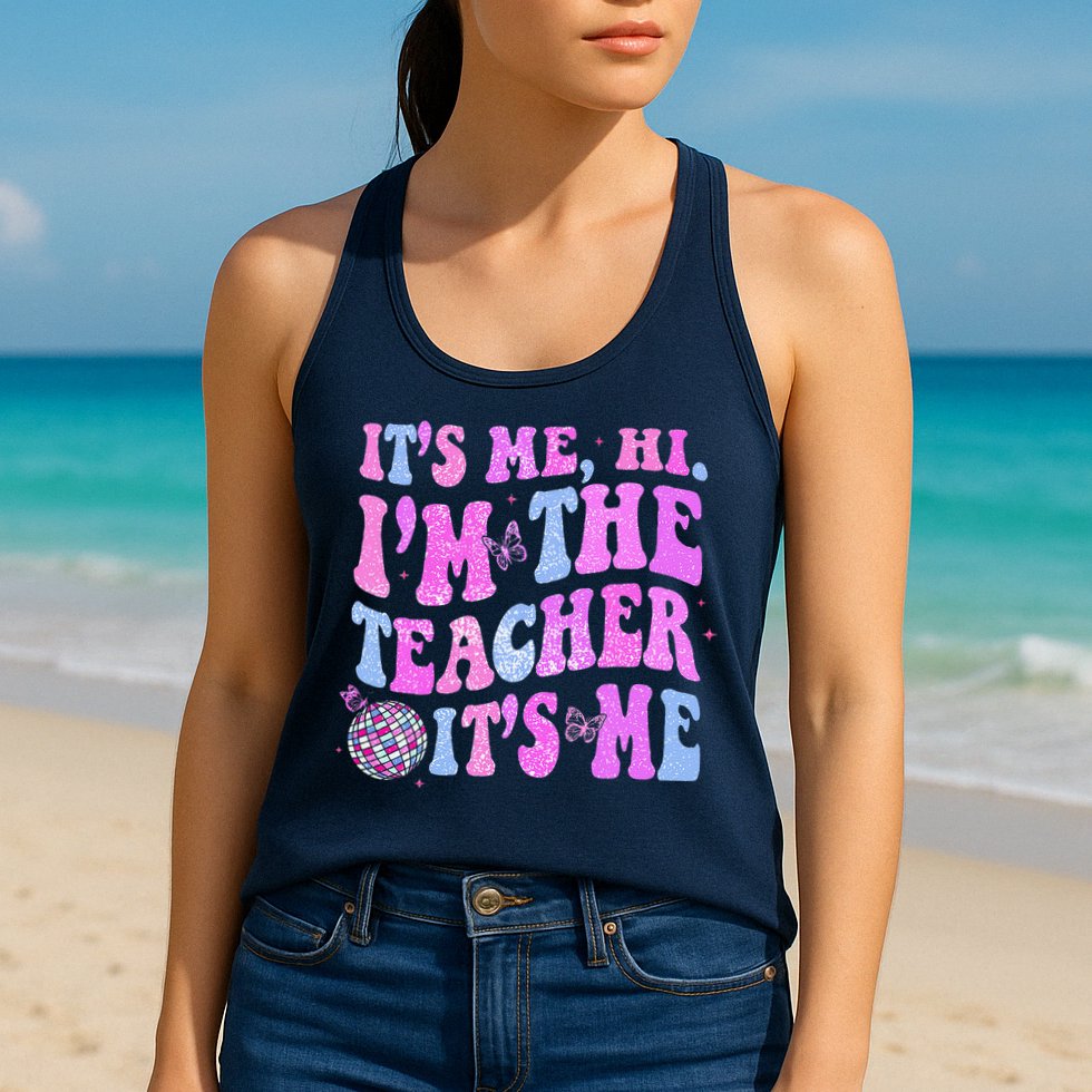 Groovy Its Me Hi Im The Teacher Its Me Teacher Life Womens Tank Top