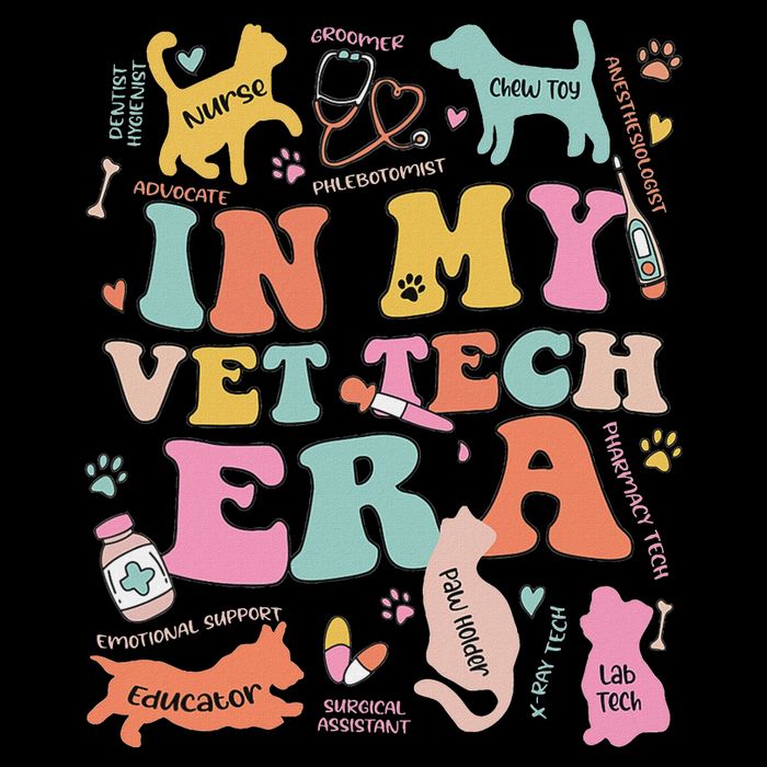 Groovy In My Vet Tech Era Monogrammed Veterinarian Grad T-Shirt