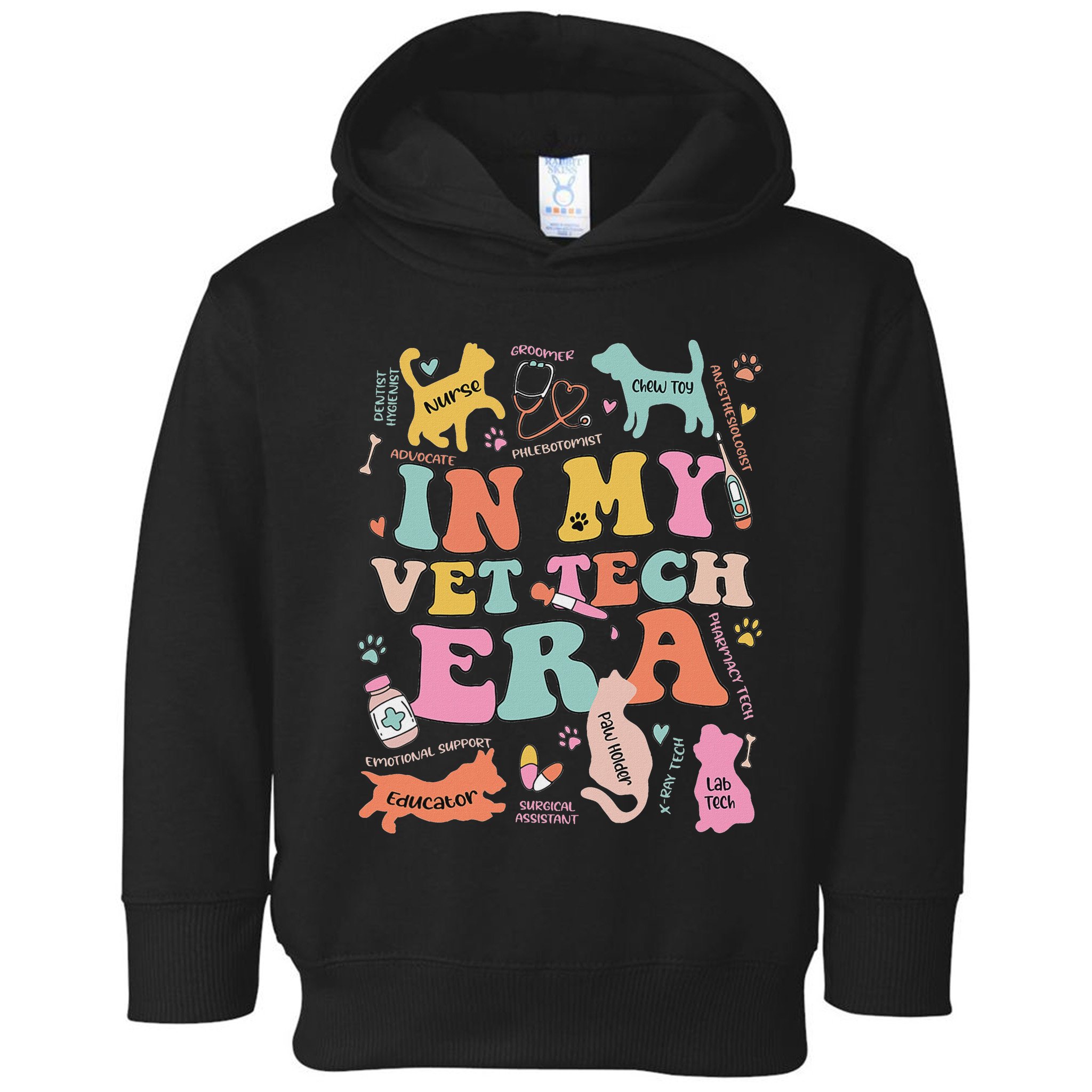 Groovy In My Vet Tech Era Monogrammed Veterinarian Grad Toddler Hoodie