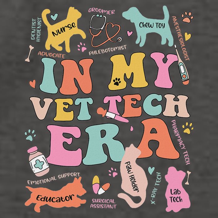 Groovy In My Vet Tech Era Monogrammed Veterinarian Grad Vector Backpack
